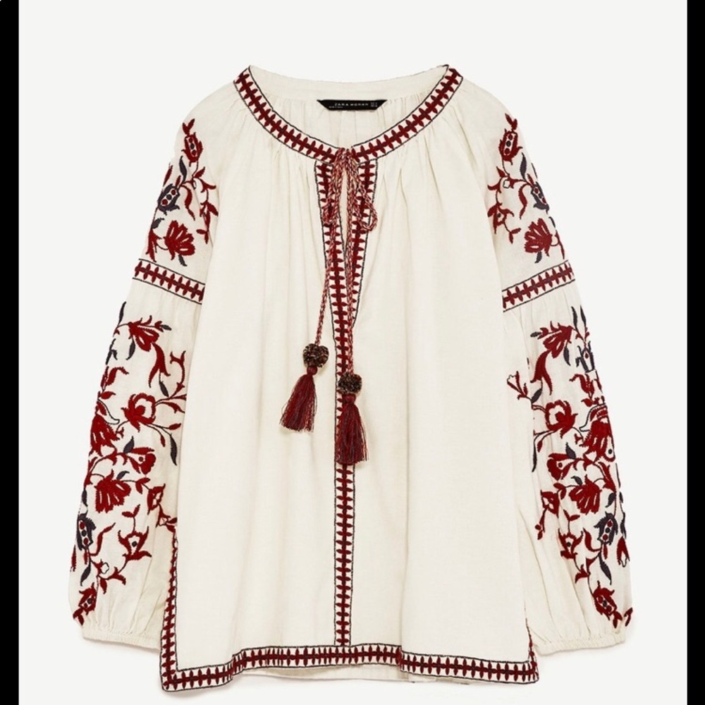 Zara Boho Chic Peasant Blouse (S)